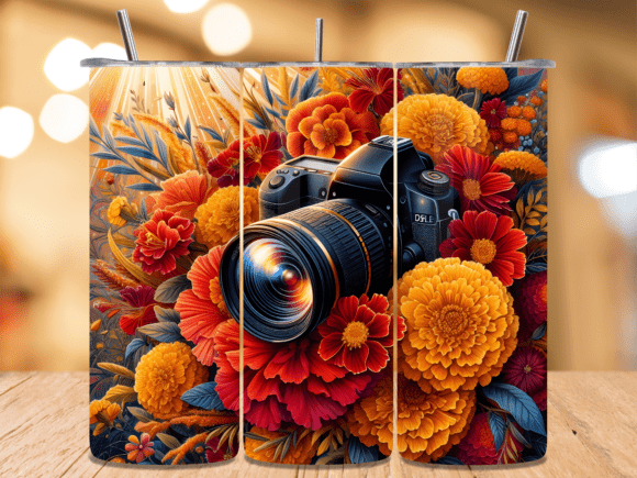 Download Dslr Golden Autumn Blooms Tumbler Wrap - Autumn blooms Collection