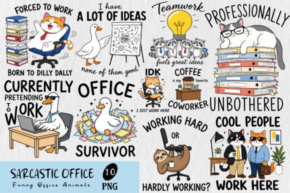 Download Sarcastic Funny Office Quotes Bundle PNG - Office Collection