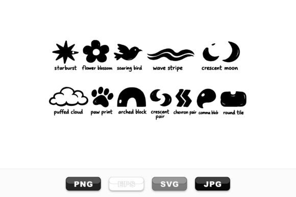 Download Whimsical Retro Shape Clipart Set - Retro shape Collection