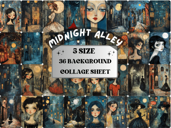 Download Midnight Alley Collage Ephemera Paper - Premium Bundle