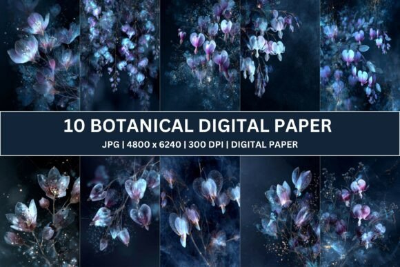 Download 10 Midnight Bleeding Heart Digital Paper - Premium Resources