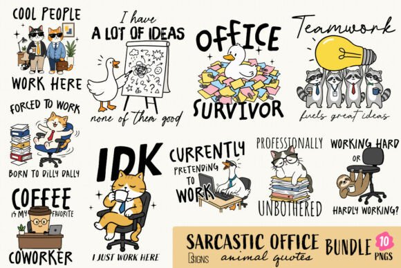 Download Sarcastic Funny Office Quotes Bundle PNG - Office Collection